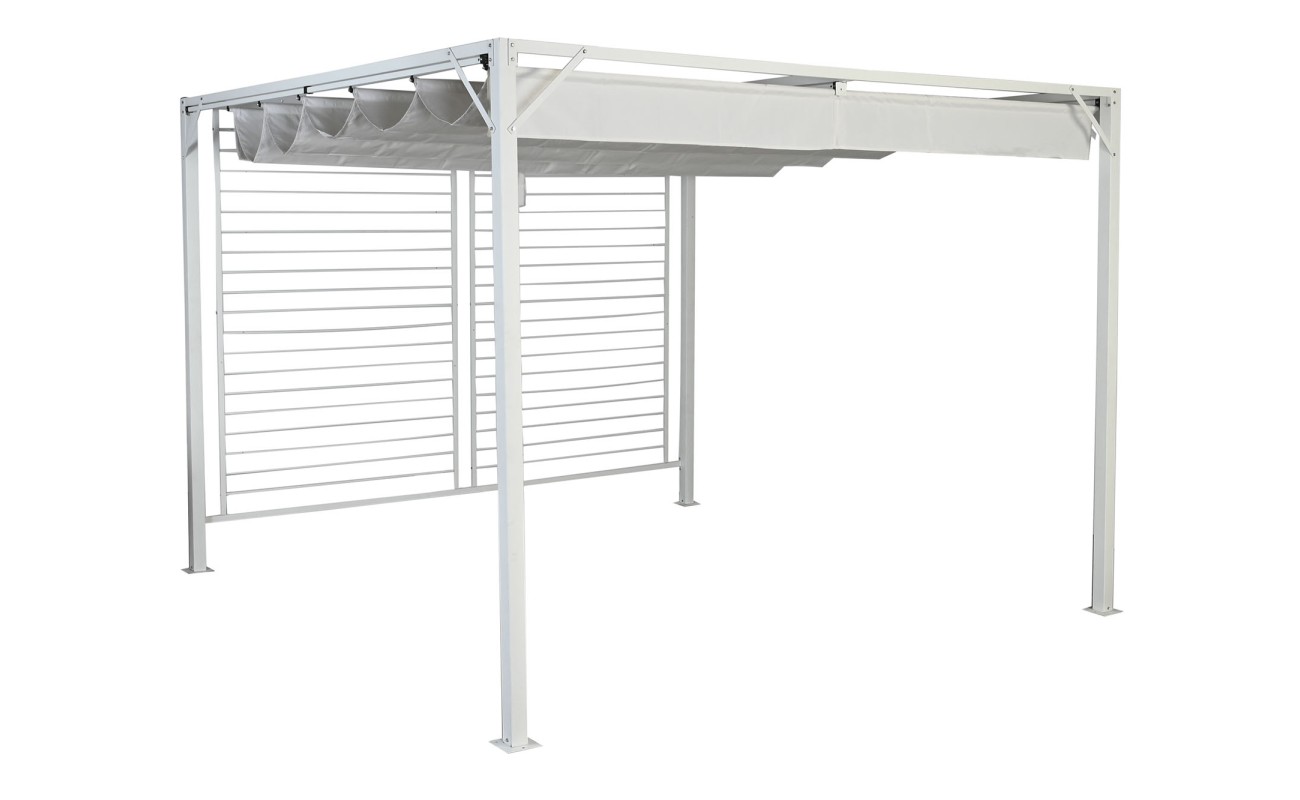 PERGOLA ACERO POLIESTER 296X296X225 BLANCO