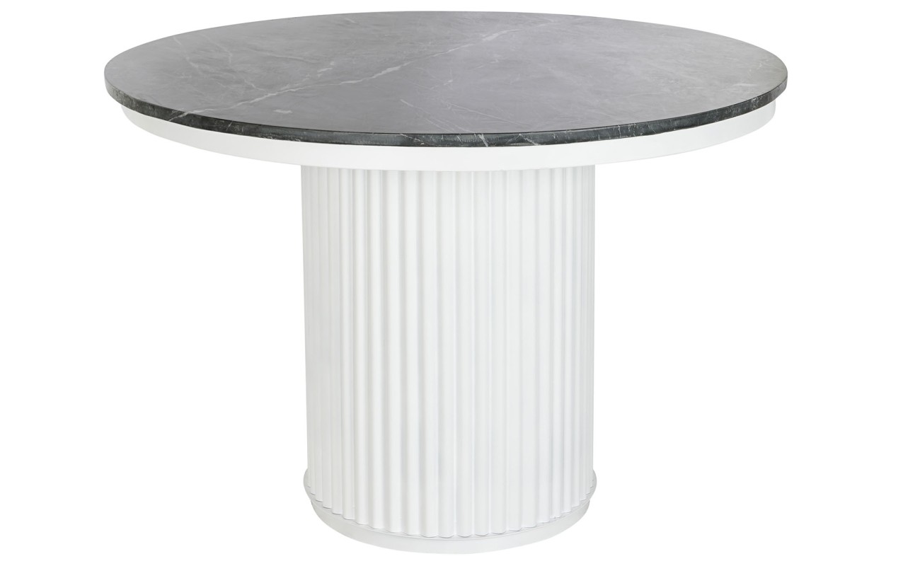 MESA COMEDOR MARMOL METAL 110X110X76 NEGRO