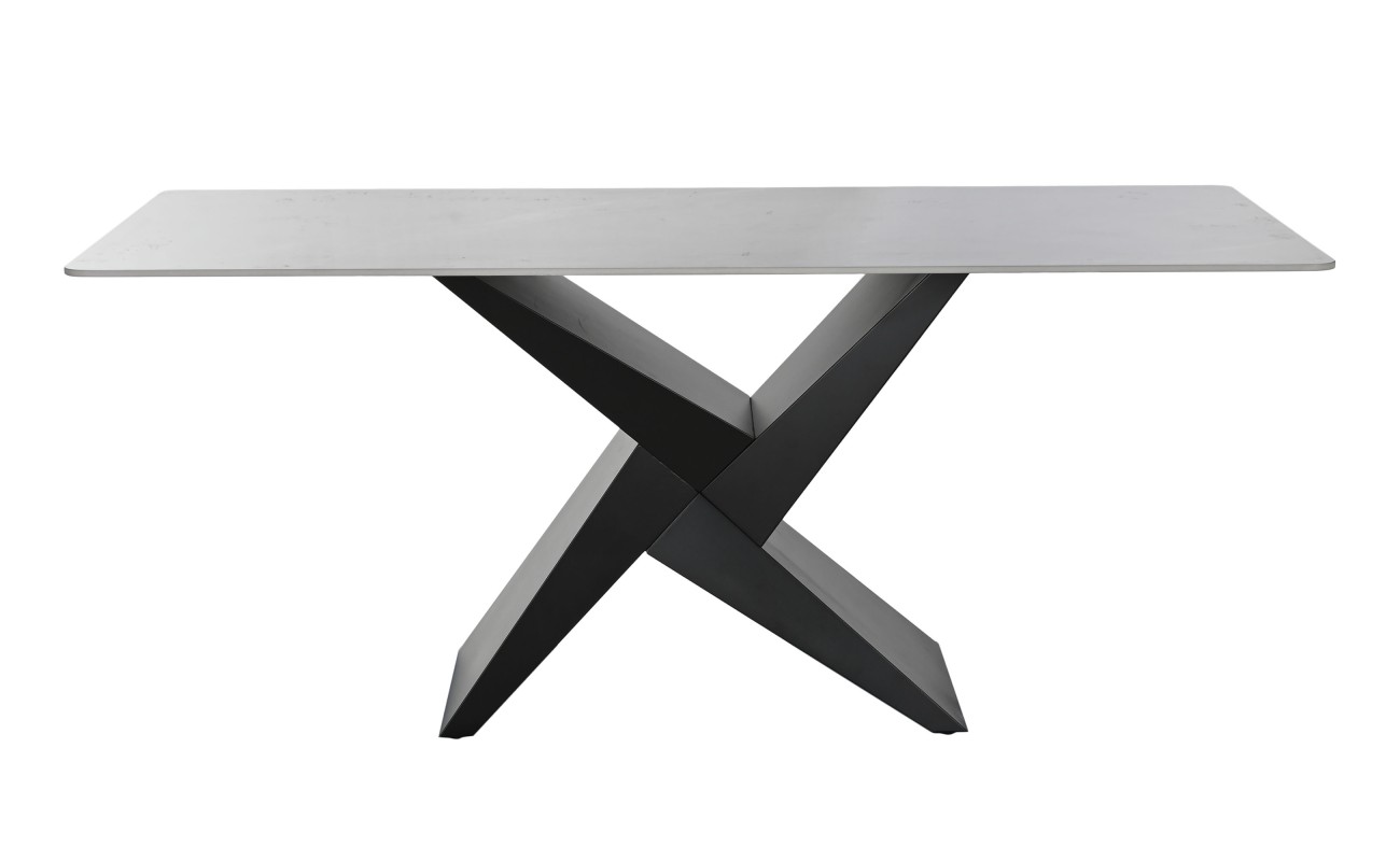 MESA COMEDOR METAL CERAMICA 180X90X75 NEGRO