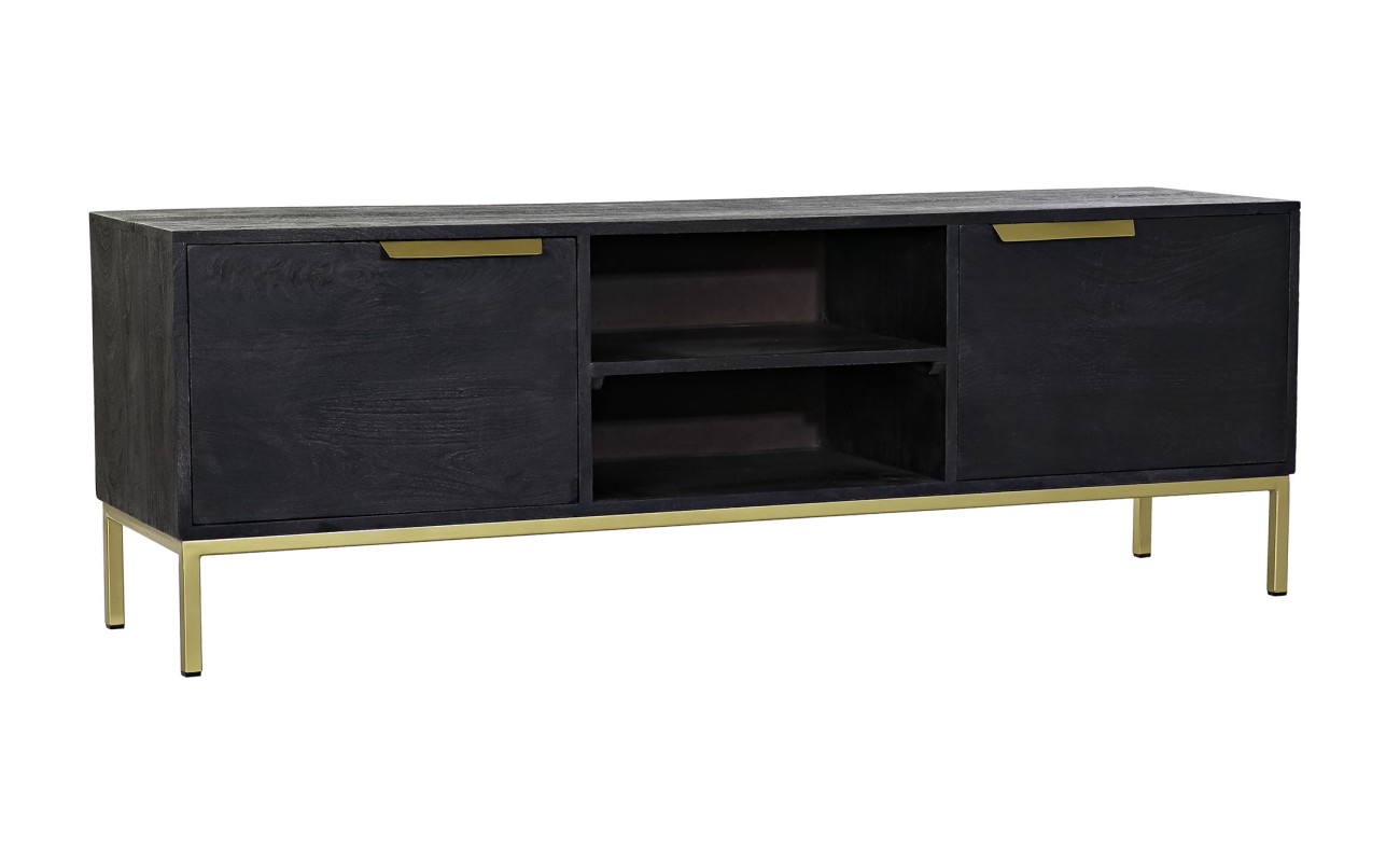 MUEBLE TV MANGO METAL 147X38X51 NEGRO