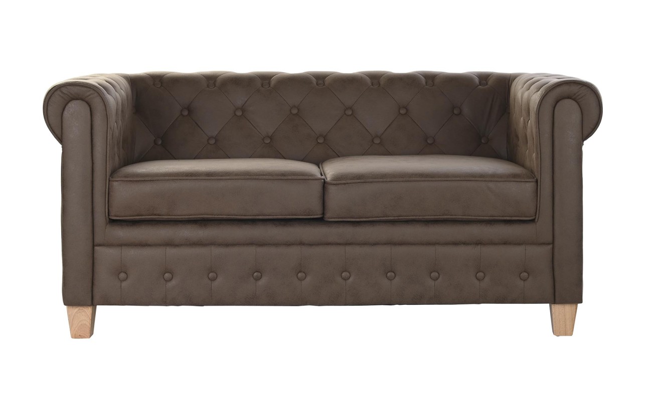 SOFA POLIESTER MADERA 151X82X70 MARRON OSCURO