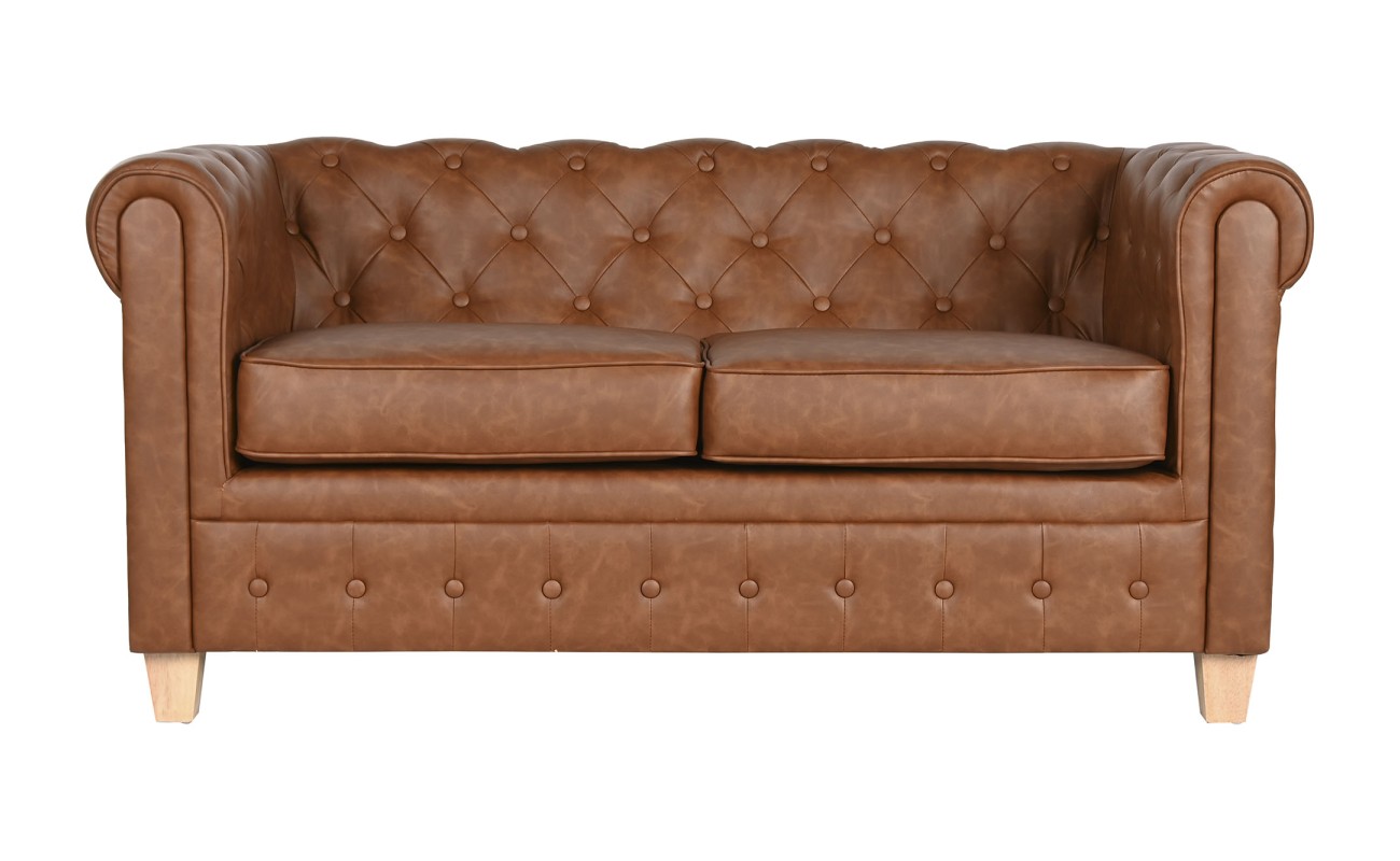 SOFA POLIESTER MADERA 151X79X70 2 PLAZAS MARRON