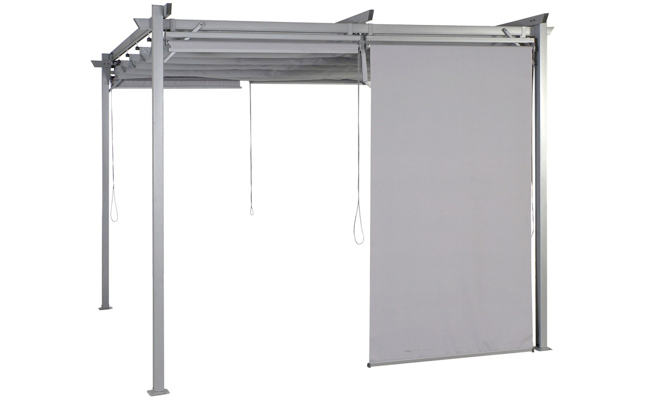 PERGOLA ACERO 290X290X230 300 GSM. TOLDO Y CORTINA