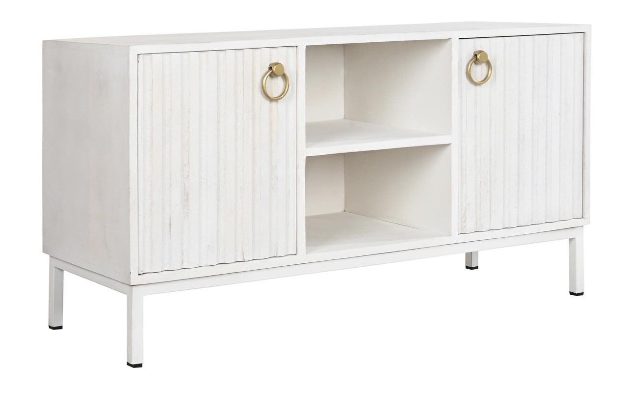 MUEBLE TV MANGO METAL 120X40X60 BLANCO