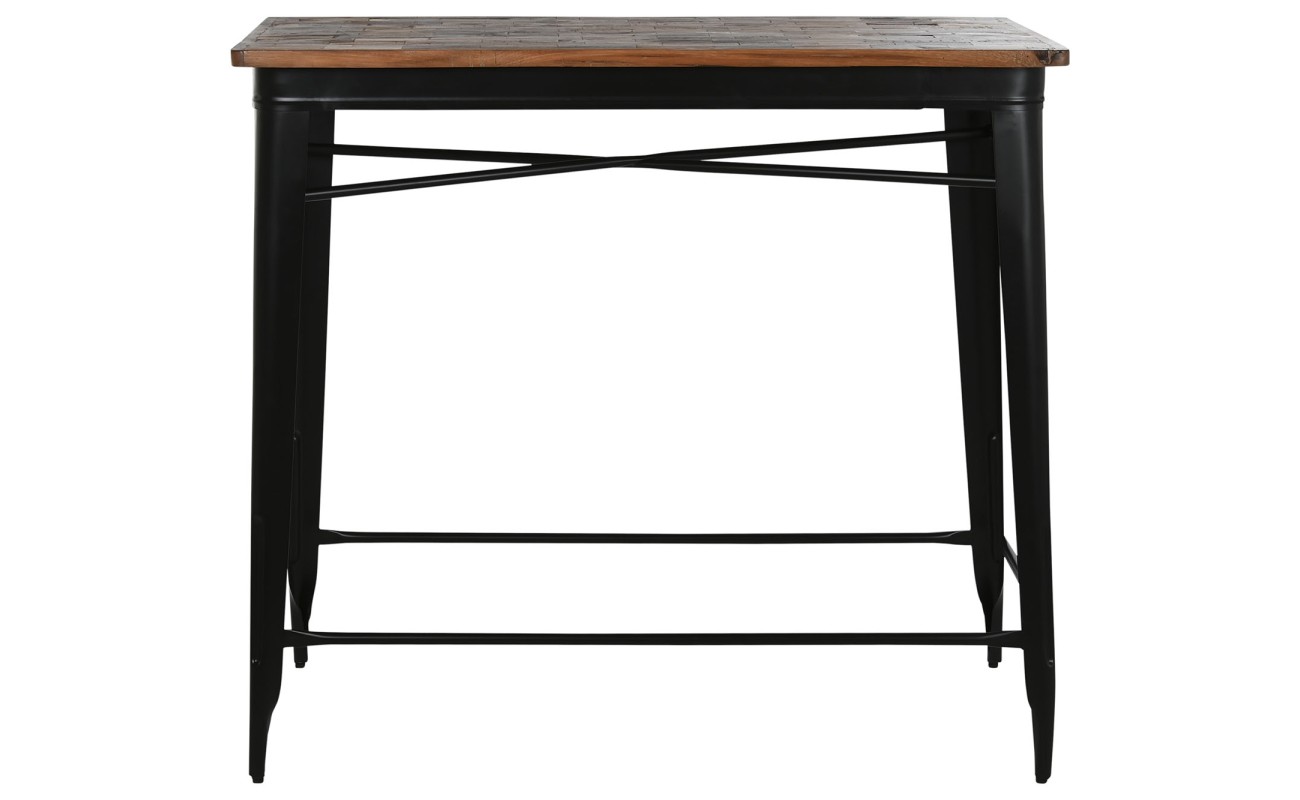 MESA BAR METAL MADERA 120X66X102 MARRON