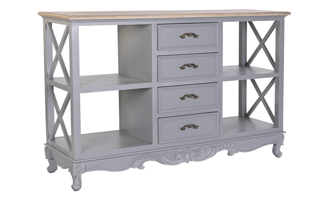 BUFFET PAULOWNIA MDF 132X40X84,5 GRIS