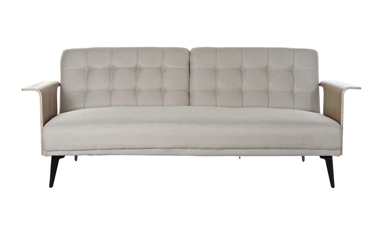 SOFA CAMA EUCALIPTO METAL 203X87X81 BEIGE