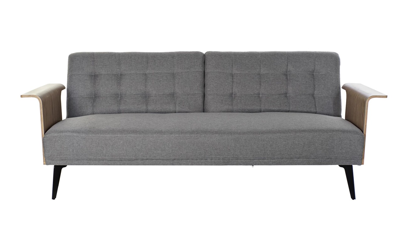 SOFA CAMA EUCALIPTO METAL 203X87X81 GRIS