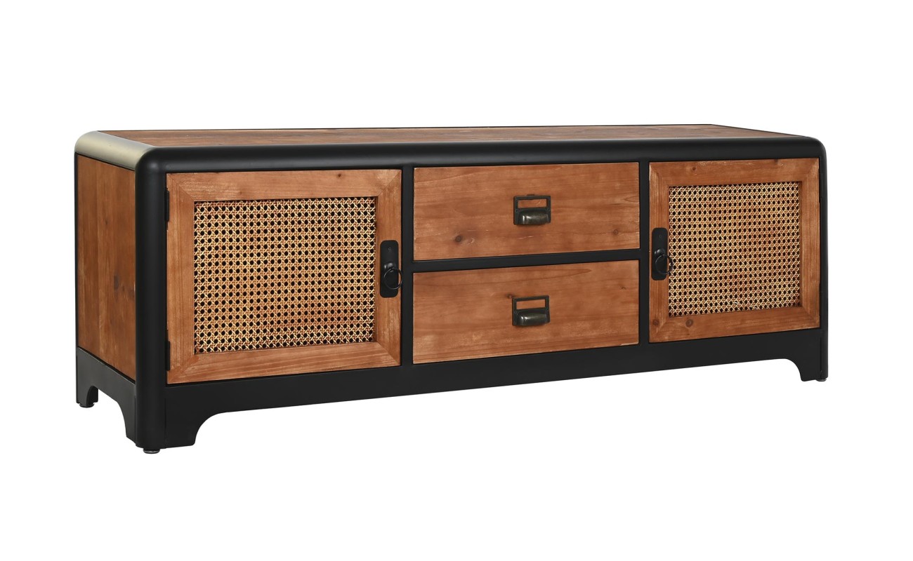 MUEBLE TV ABETO METAL 150X40X50 MARRON OSCURO