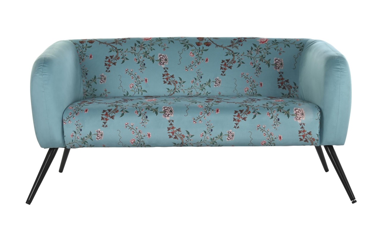 SOFA POLIESTER METAL 140X71X71 FLORES RAMA VERDE