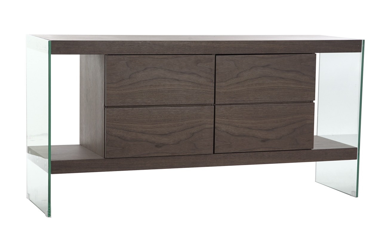 BUFFET CRISTAL MDF 160X45X80 NOGAL MARRON