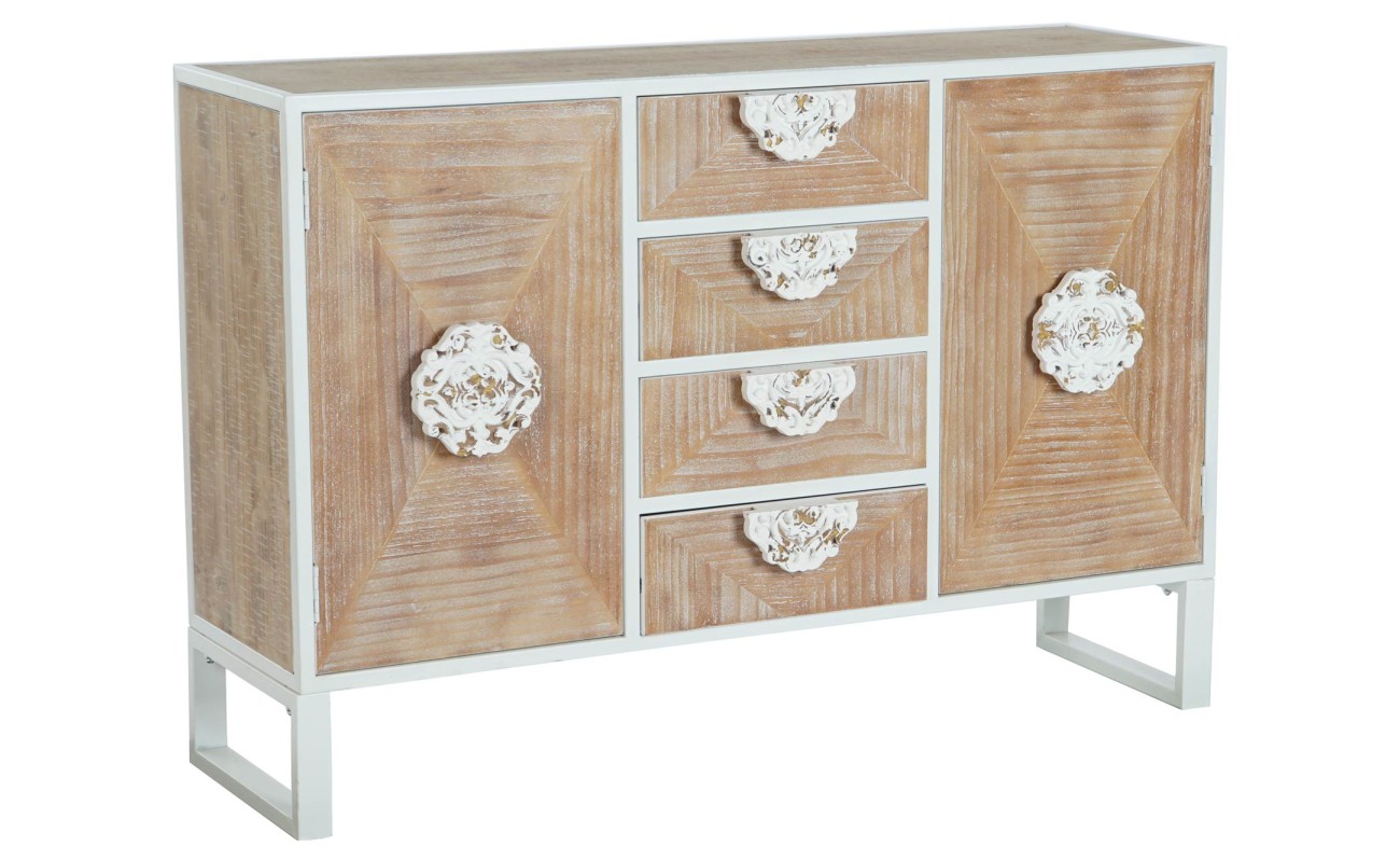 BUFFET ABETO METAL 120X35X80 BLANCO