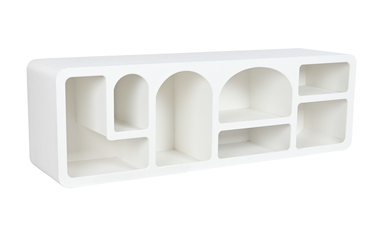 MUEBLE TV ABETO MDF 160X40X50 26,00 RUGOSO BLANCO