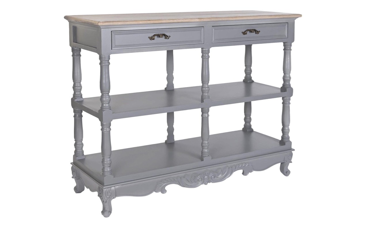 BUFFET PAULOWNIA MDF 117X39X89 2 CAJONES GRIS