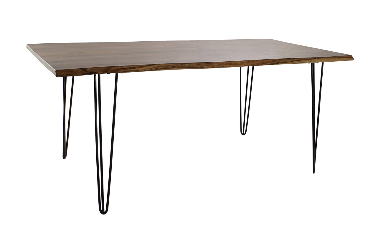 MESA COMEDOR ACACIA METAL 180X91X76 48,20 MARRON