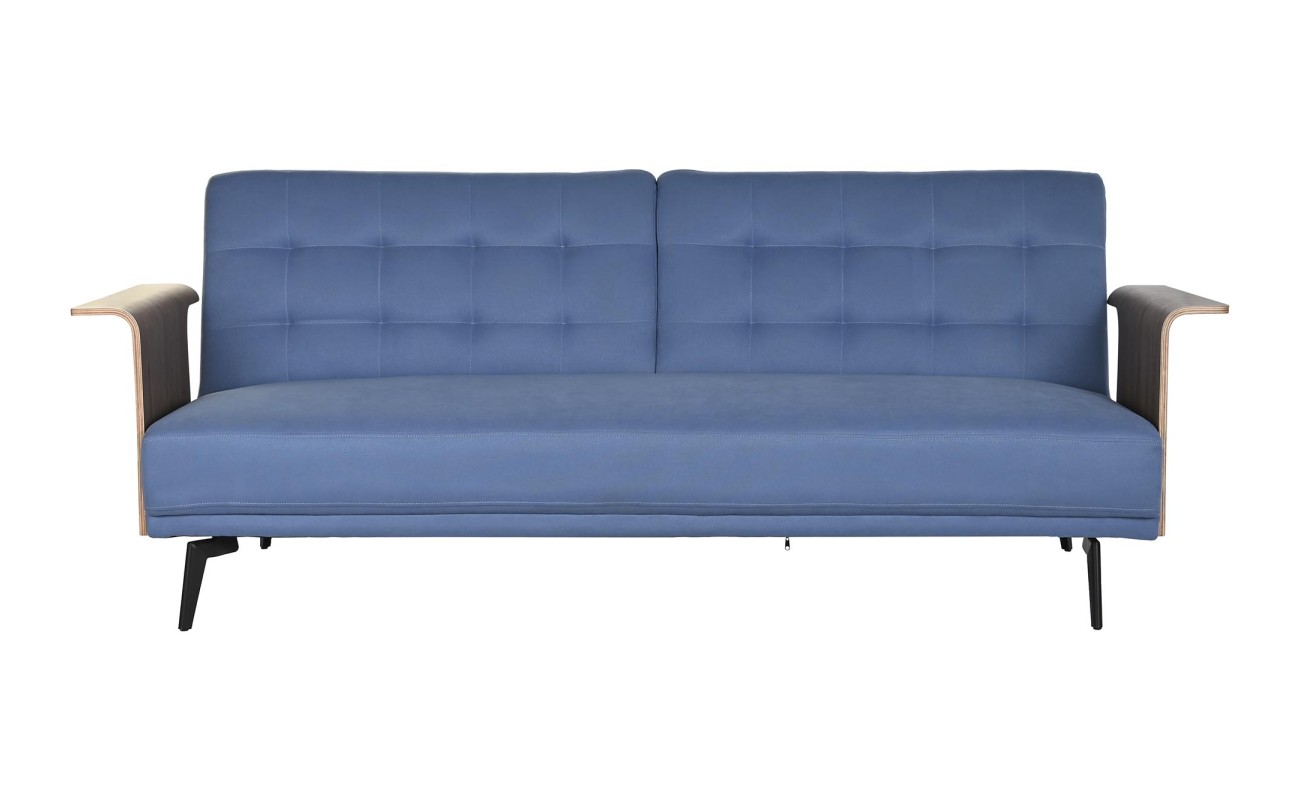 SOFA CAMA EUCALIPTO METAL 203X87X81 AZUL