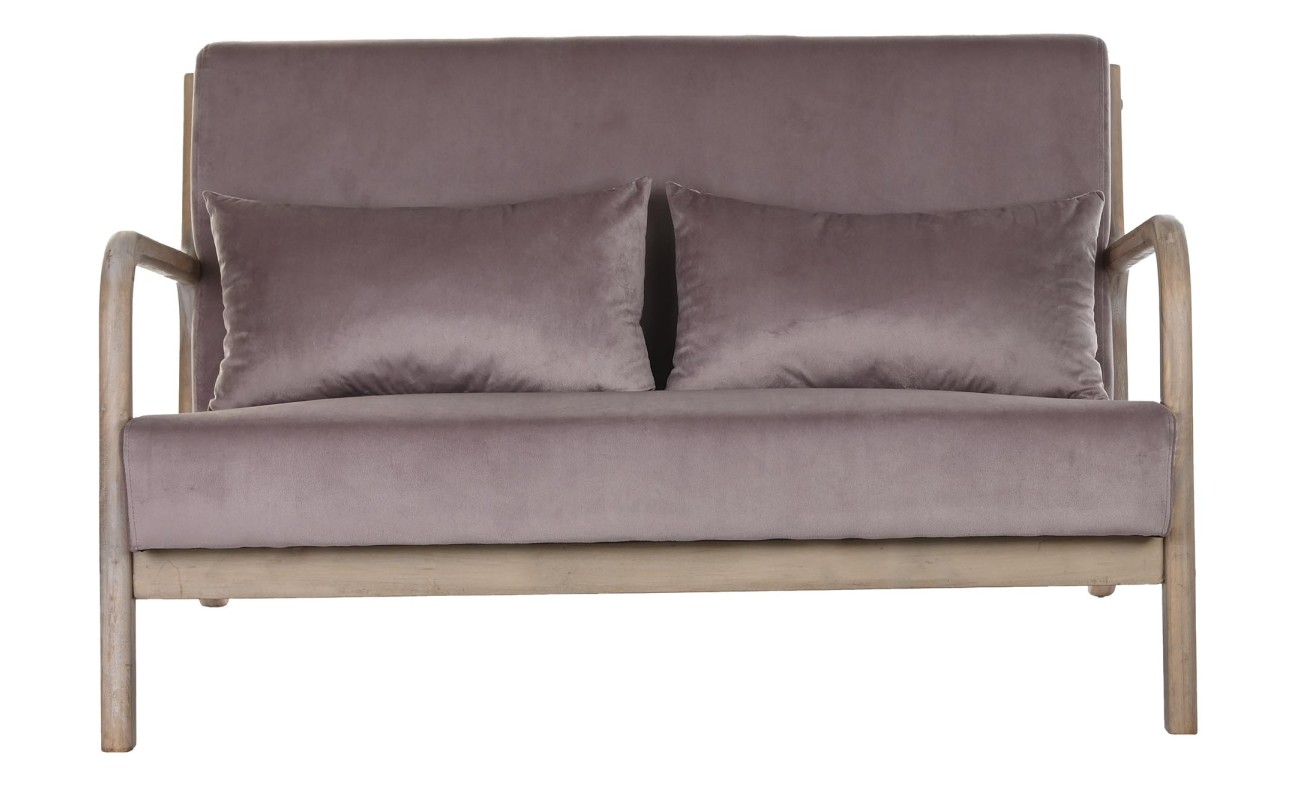 SOFA POLIESTER RUBBERWOOD 122X85X74 2 PLAZAS ROSA