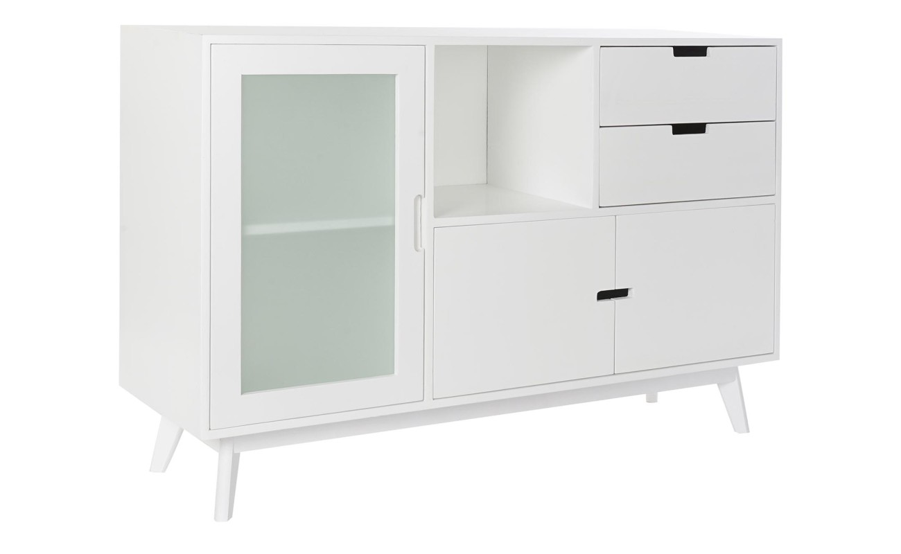 BUFFET PAULOWNIA MDF 120X35X80 4 CAJ BLANCO