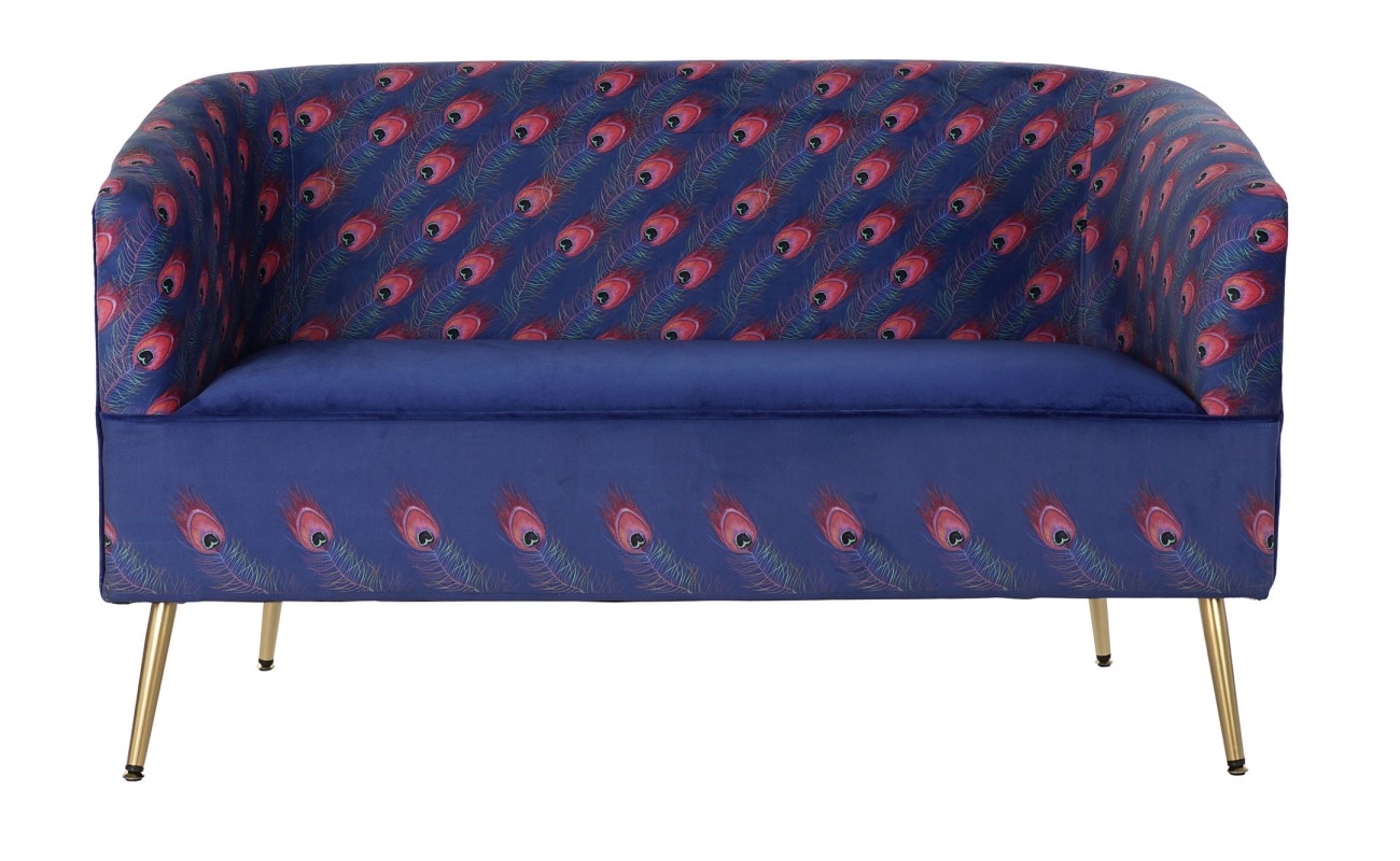 SOFA POLIESTER METAL 130X70X80 PLUMA PAVO REAL