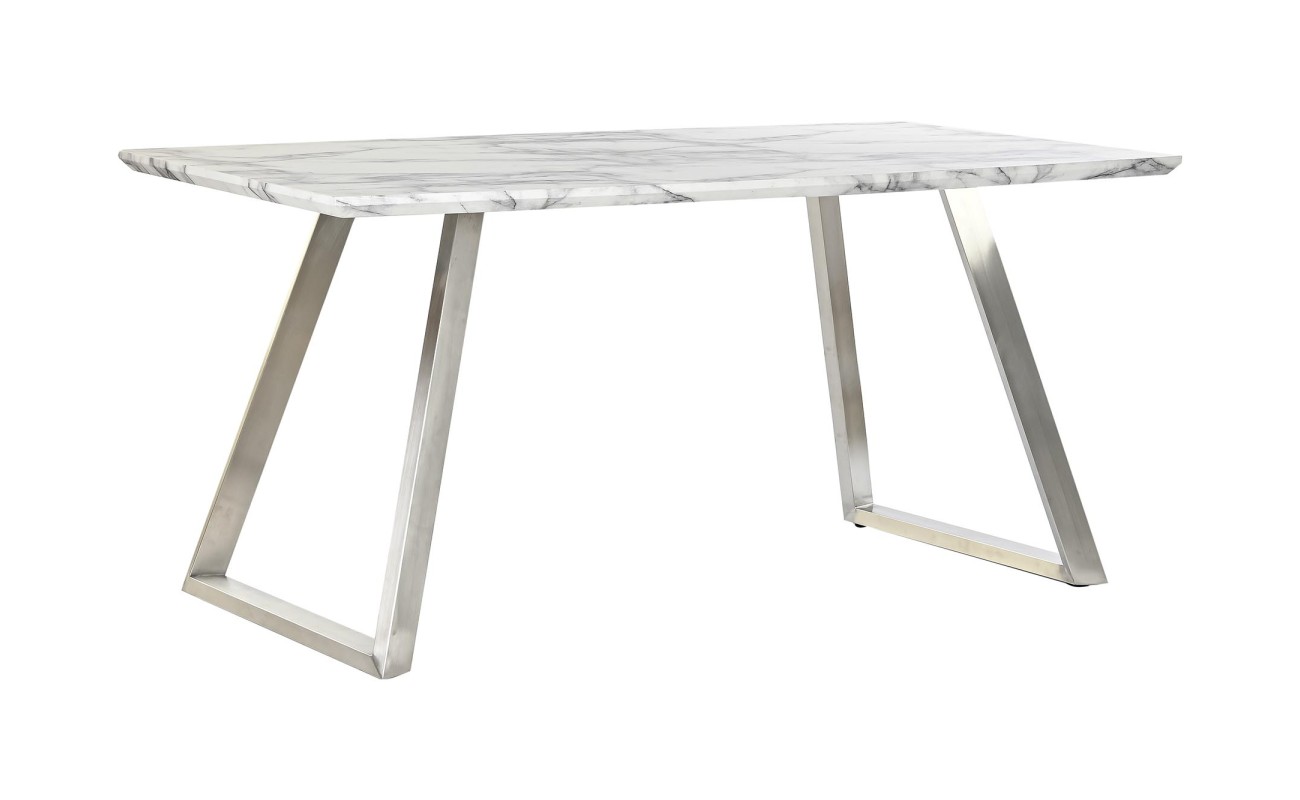 MESA COMEDOR MDF ACERO 160X90X76 BLANCO