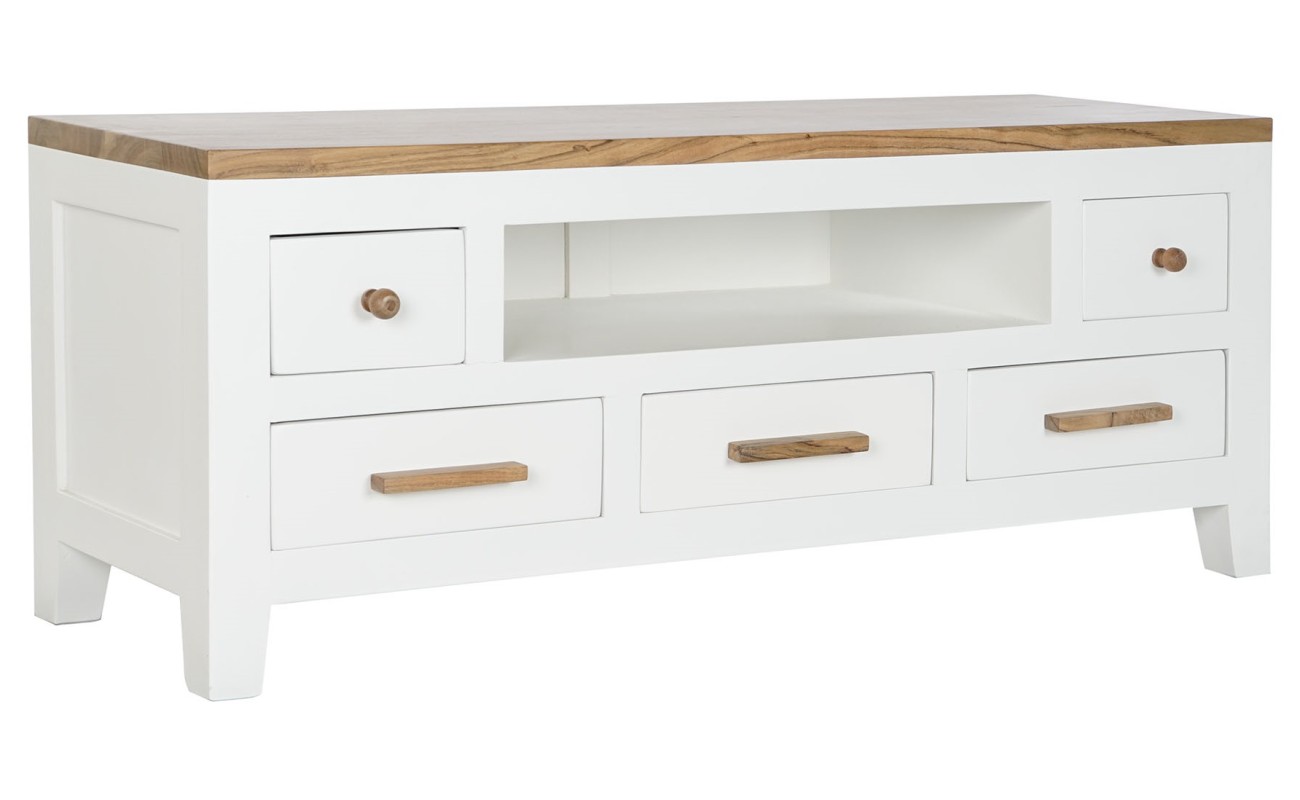 MUEBLE TV MANGO ACACIA 125X40X50 30,00 BLANCO