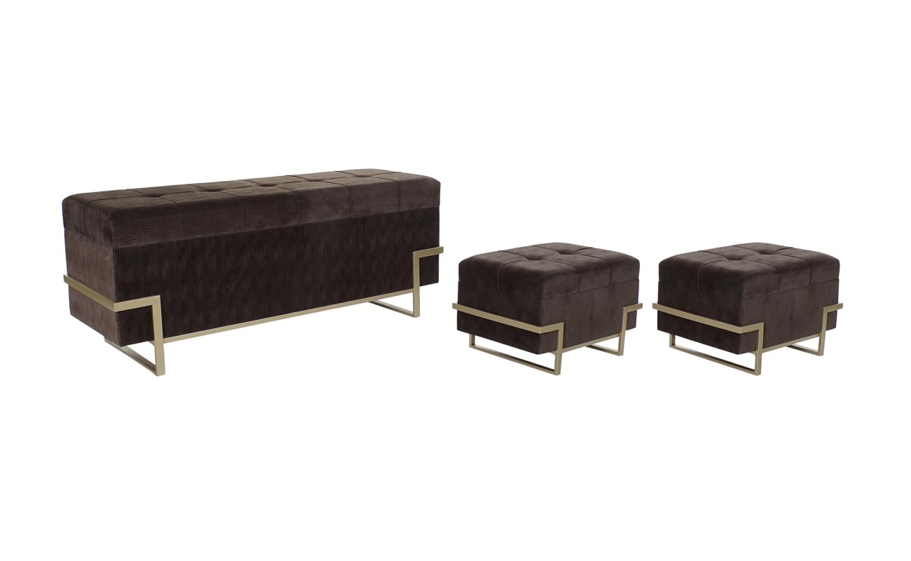 DESCALZADORA SET 3 VELVET METAL 120X42X48