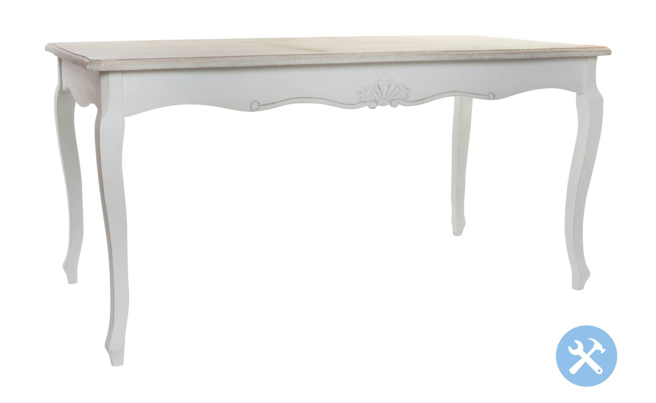 MESA COMEDOR MADERA 160X80X79 NATURAL BLANCO