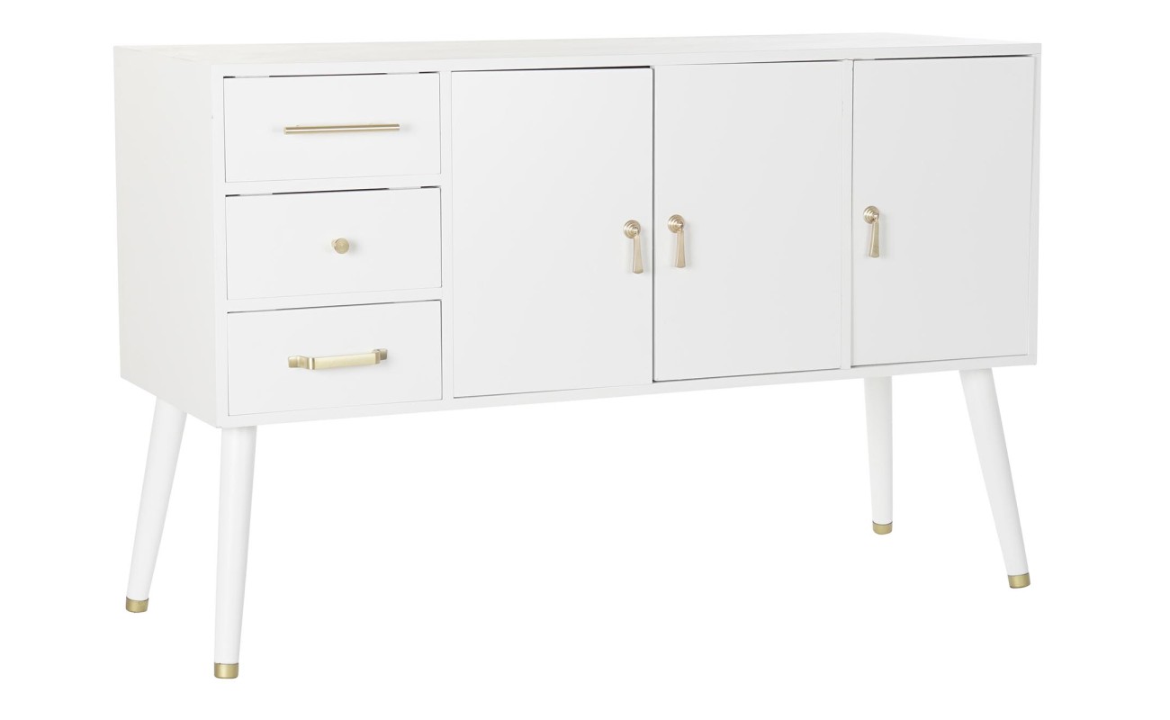 BUFFET PAULOWNIA METAL 120X40X78,5 BLANCO