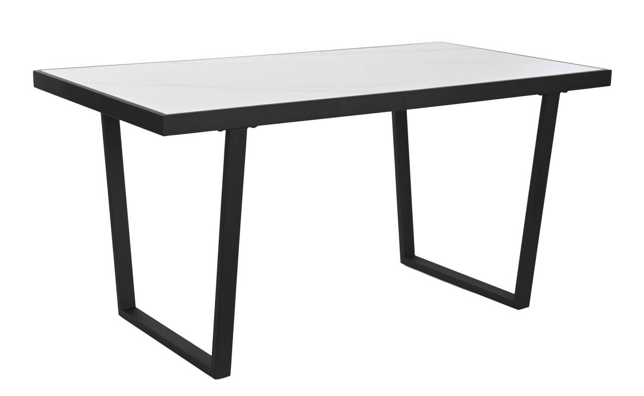 MESA COMEDOR METAL CERAMICA 150X80X75 42,35 NEGRO